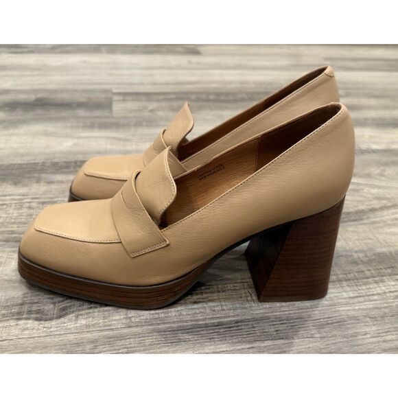 Angel Alarcon Leather Block Heels Size 40/ 9-9.5 US - Picture 2 of 6